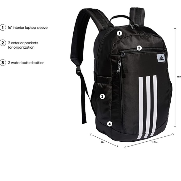 NWT Adidas League 3-stripe backpack black